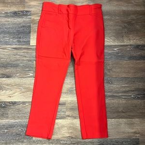 Red-orange professional pants w/ legging stretch